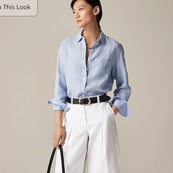 J. Crew Tops - J crew French blue Garçon classic shirt in Baird McNutt Irish linen